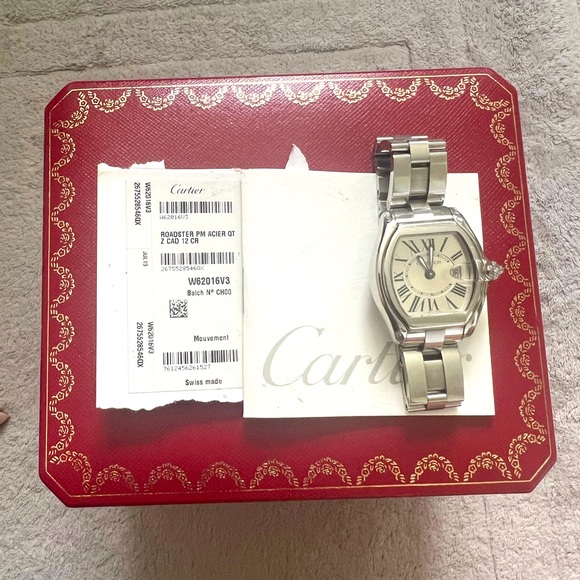 Cartier Roadster PM Acier QT Z CAD 12 CR W62016V3 - Picture 1 of 7